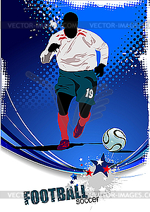 Poster with soccer player - vector image