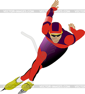 Speed skating - vector clipart