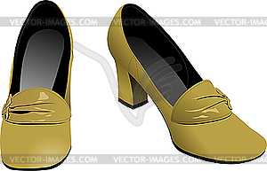 Old fashion woman shoes. - vector clip art