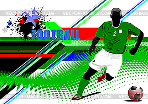 Poster with soccer player - vector image