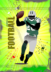 American football player poster. - vector clip art