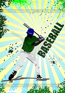 Baseball player poster - vector clipart