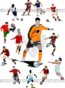 Soccer players - vector clipart