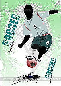 Poster with soccer player - vector image