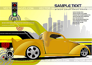 Hi-tech background with yellow pick-up - stock vector clipart