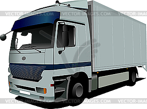 Silver truck - stock vector clipart