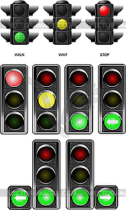 Set of traffic lights - vector clipart