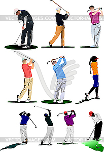 Golf players - vector clipart