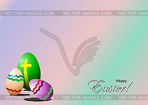 Easter card with eggs - vector clipart