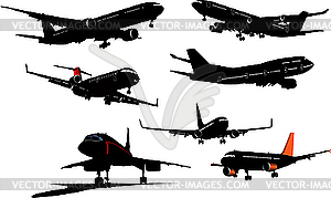 Airplane silhouettes - vector clipart