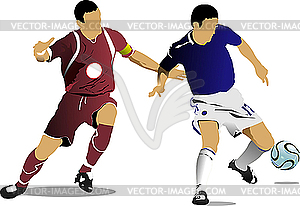 Soccer players - vector clipart