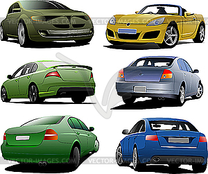 Six cars - vector clipart