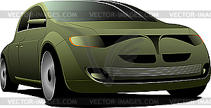 Green sedan - vector clipart