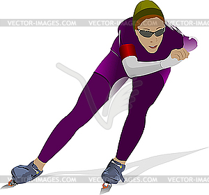 Speed skating - vector clipart