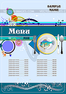 Fish restaurant menu - vector clip art