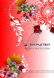 Cover for brochure with grunge floral background . - vector image