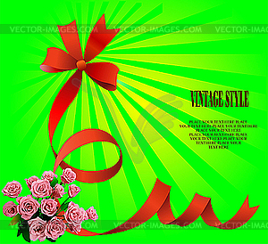 Festive red bow - vector image