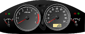 Speedometer. Accelerating Dashboard. Includes speedometer, tacho - vector clipart