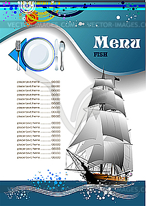 Fish Restaurant (cafe) menu - vector image