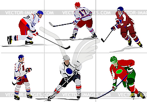 Хоккеисты - векторизованное изображение клипарта