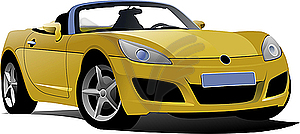 Yellow cabriolet - vector clipart