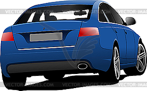 Car sedan on the road. - vector image