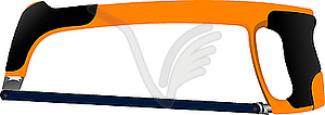 Hacksaw with the orange handle - vector image