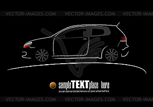 White silhouette of car - vector clipart