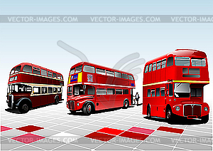 London double Decker red bus. - vector clip art