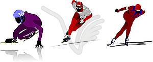 Skating sportsmen - vector image