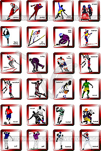 Sport icons - vector EPS clipart