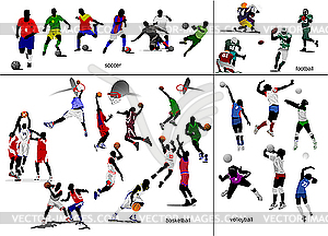 Soccer, football, basketball, volleyball - vector clipart