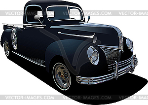 Black pickup car - vector image