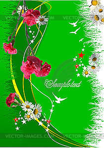 Summer green floral background. - royalty-free vector clipart