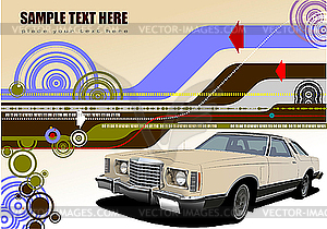 Абстрактный привет технологий фоне ретро автомобилей - стоковый клипарт