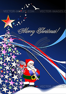 Christmas - New Year background with Santa  - vector clipart