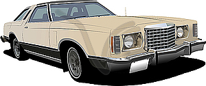 1960`s light pink sedan on . - vector image