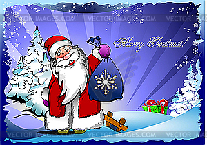 Greeting card for Christmas and happy New Year - vector clip art