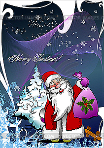 Greeting card for Christmas and happy New Year - vector clipart