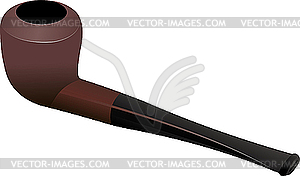 Smoking brown pipe on white. - vector image