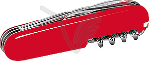 Swiss army knife. - vector image