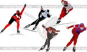 Five Speed skating. - vector clip art