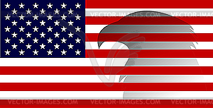 American flag with eagle - vector image
