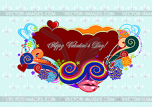 Valentine`s Day floral background. - vector image
