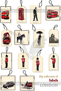 Big collection of London labels - vector clipart / vector image
