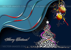 Christmas - New Year midnight background. - vector clipart / vector image