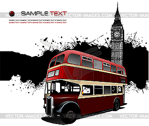 Grunge blot banner with London. - vector image