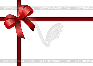 Page corner with red ribbon and bow - royalty-free vector image