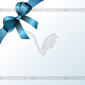 Page corner with blue ribbon and bowVecto - vector clipart