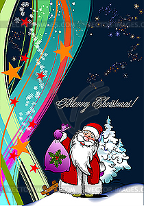 Christmas - New Year background with Santa. - vector image